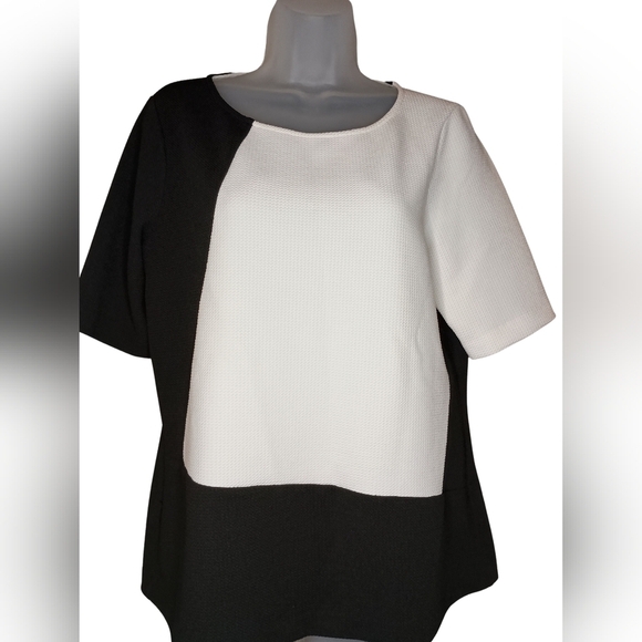 2/$30 DKNY colorblock half sleeve top (#992) - Picture 1 of 7